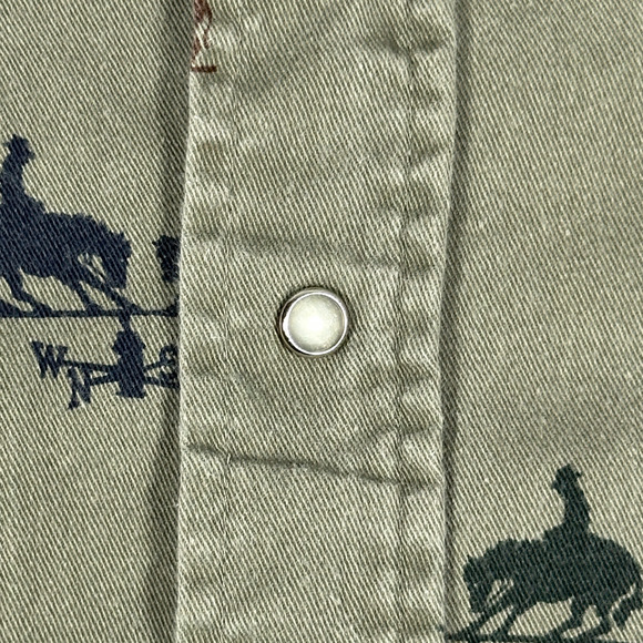 Vintage Western Shirt Adult XL Green Cowboy Rodeo Weather Vane Cattle 90s - Picture 6 of 9